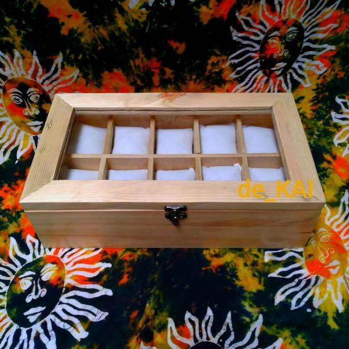 KOTAK JAM TANGAN KAYU JATI BELANDA ISI 10 / BOX JAM TANGAN KAYU 10SLOT
