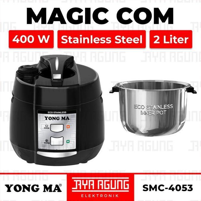 Magic Com Stainless Steel 2 Liter YONGMA SMC-4053 Rice Cooker YONG MA