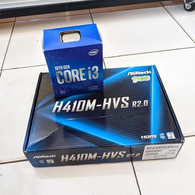PAKET MOBO PROSESOR FAN CORE I3 10100F MOBO ASROCK H410M