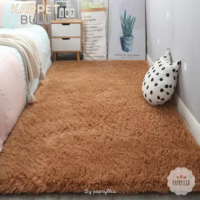 Karpet Bulu Rasfur Karpet Lantai Kasur Bulu ukuran 200x150cm + Busa