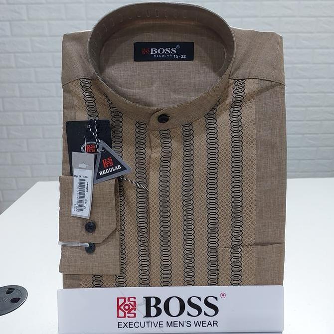 Kemeja Koko Lengan Panjang Regular Biru Salem Abu Muslim Pria Dewasa Baju Koko Elegan dengan Pilihan