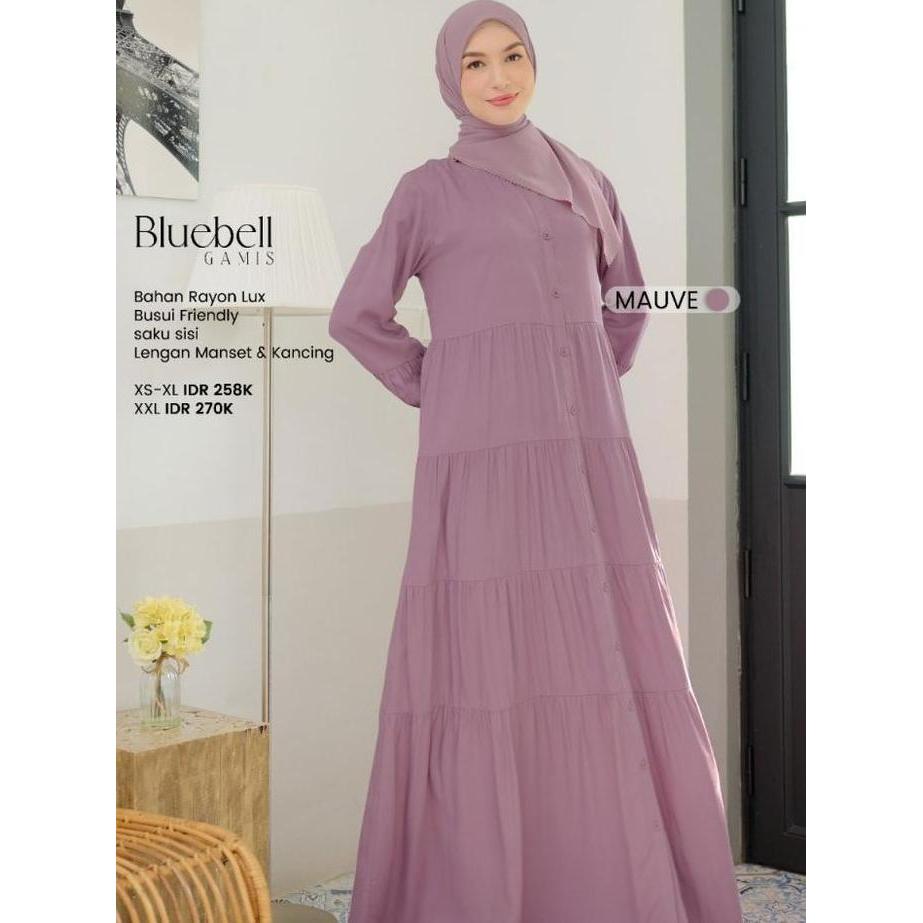 Diskon Gamis Nibras Bluebell / Gamis Nibras Branded/ Gamis Nibras Simple Busui Friendly