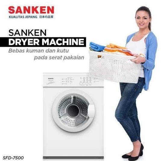 Dryer Sanken 7 kg SFD 7500 Mesin Pengering Pakaian Laundry Listrik KUN
