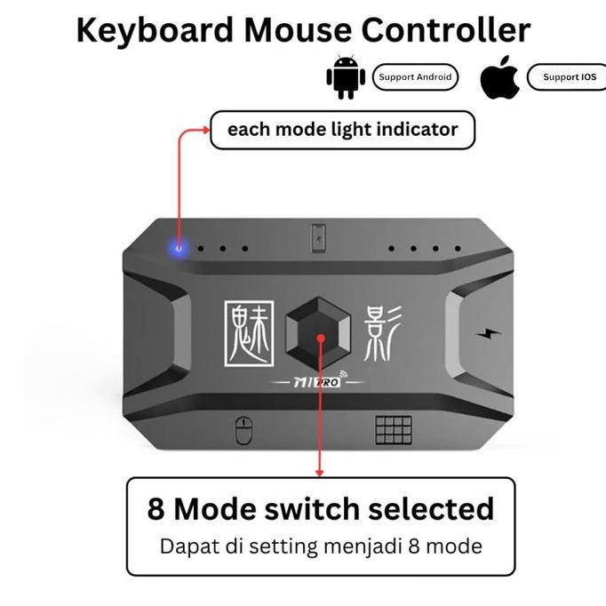 Gevvonistore28- Keyboard Mouse Gaming Controller Wireless M1Pro Bluetooth 5.0 Android Ios Rgb Keyboa