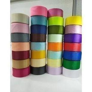 Yoiyouu- Pita Grossgrain Merah Maron Ukuran 4Cm Per Roll