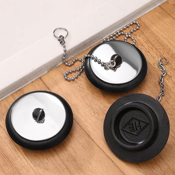 MARKVUN Karet Tutup Bathtub Stopper Pengering Bathtub Bahan Karet Dengan Rantai