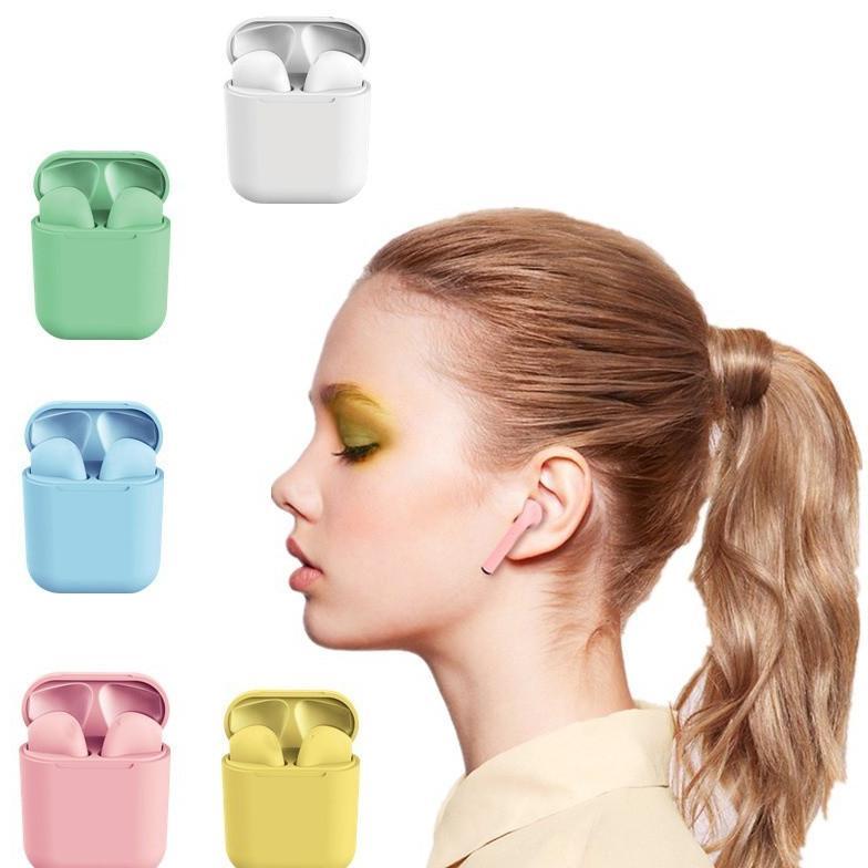 PROMO BISA COD Original i12 TWS Murah Wireless Headset Bluetooth Earphones full bass 5.0 Macaron Nir