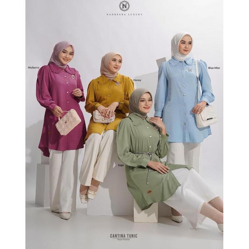 Diskon [Bisa Cod] Cantina Tunic Nadheera Luxury Tunik Terbaru Nadhera Rayon Catina Canti Nyaman