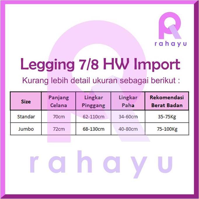 Kirimlangsung- Legging 7/8 High Waist Hw / Celana Legging 7/8 Hw / Legging 7/8 Hw  Premium / Celana 