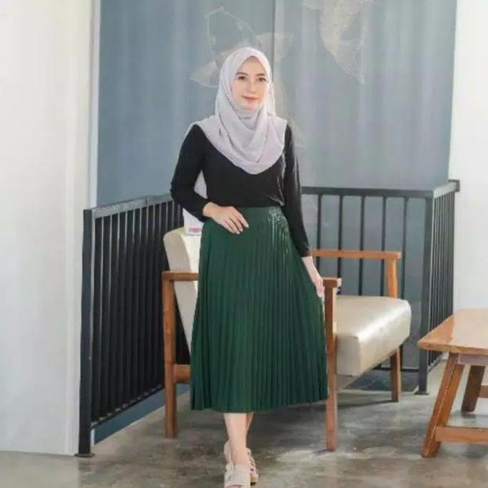 Kirimlangsung- Rok Plisket Pendek 7/8 Wanita Model Payung / Rok Plisket Mayung Pendek / Rok Kerja De