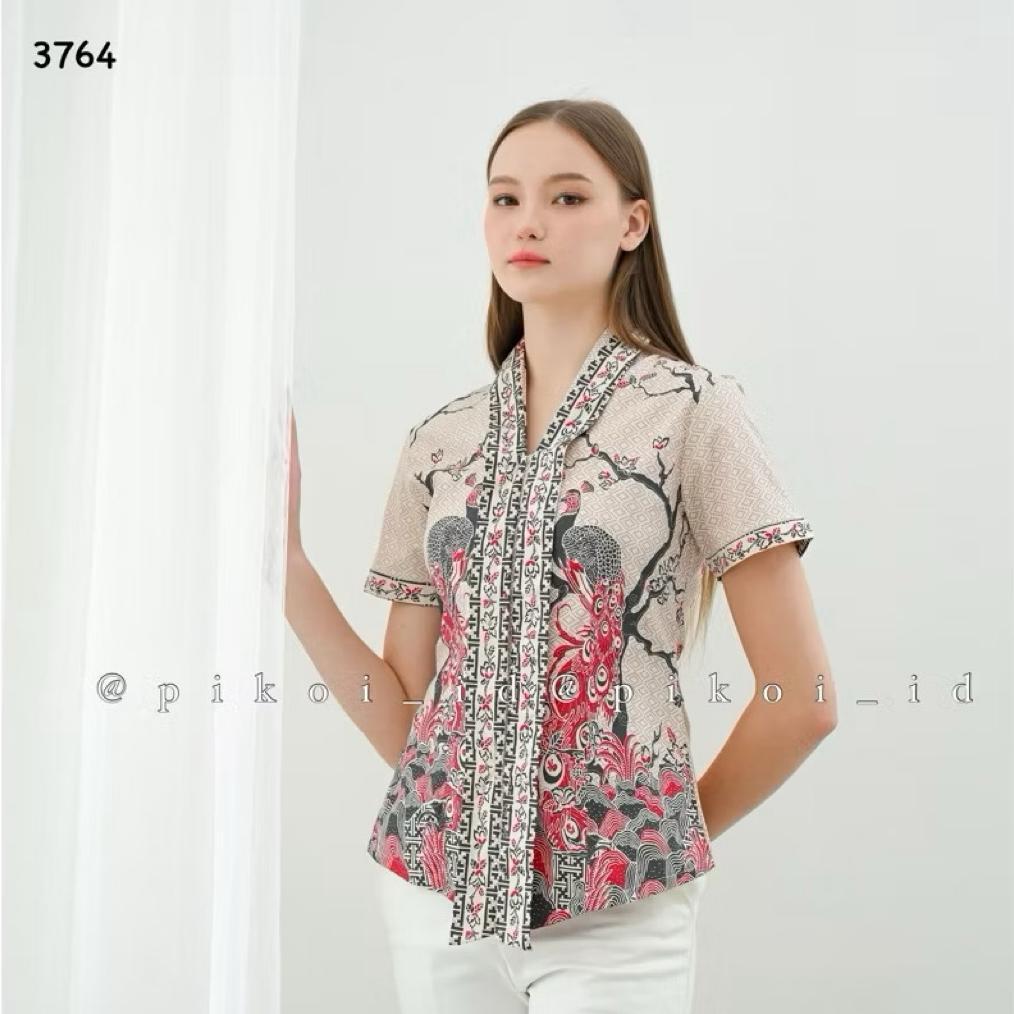 DISKON BAJU BATIK WANITA / ATASAN BATIK CEWEK / SERAGAM BATIK KANTOR / BLOUSE KATUN BATIK MODERN 292