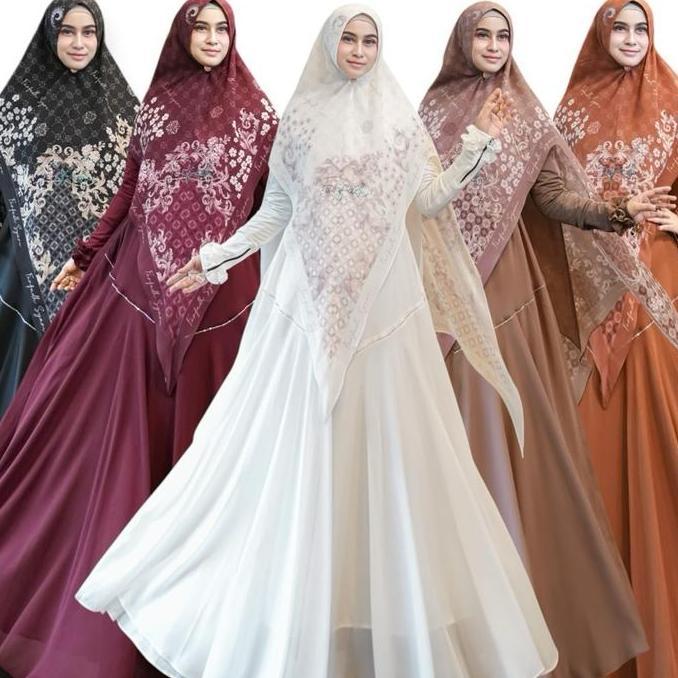 Diskon Gamis Fuji By Farfadh Syari | Gamis Syari Premium Branded | Gamis Ceruty Khimar Printing