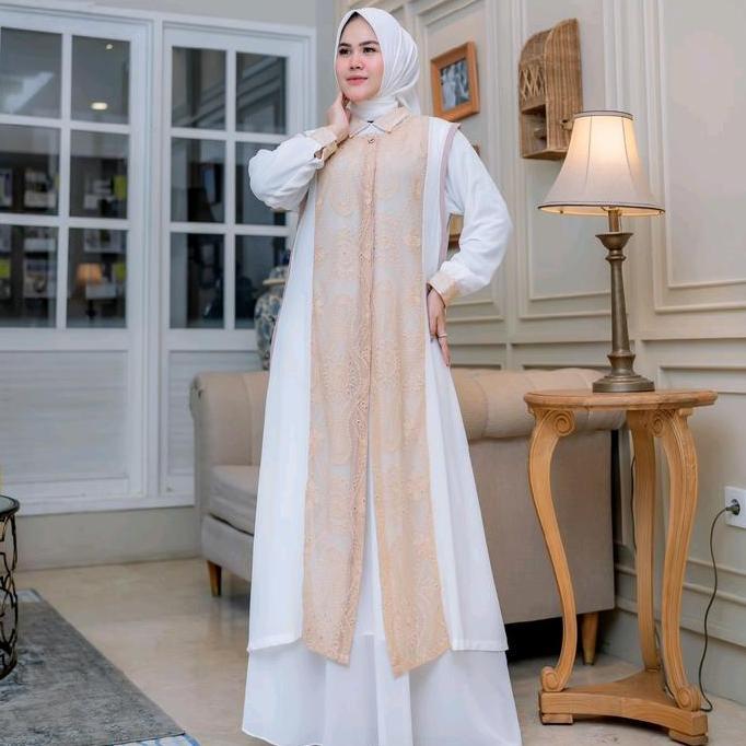 Diskon Alexandra Set Gamis 3 In 1 Terbaru Premium Brukat Tile Original Wadah Muslim