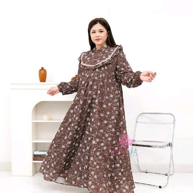 Miliki Jumbo Gamis Abaya Seya Katun Bolong Bordir Katbol Ld 130 140 Dan 150 Cm