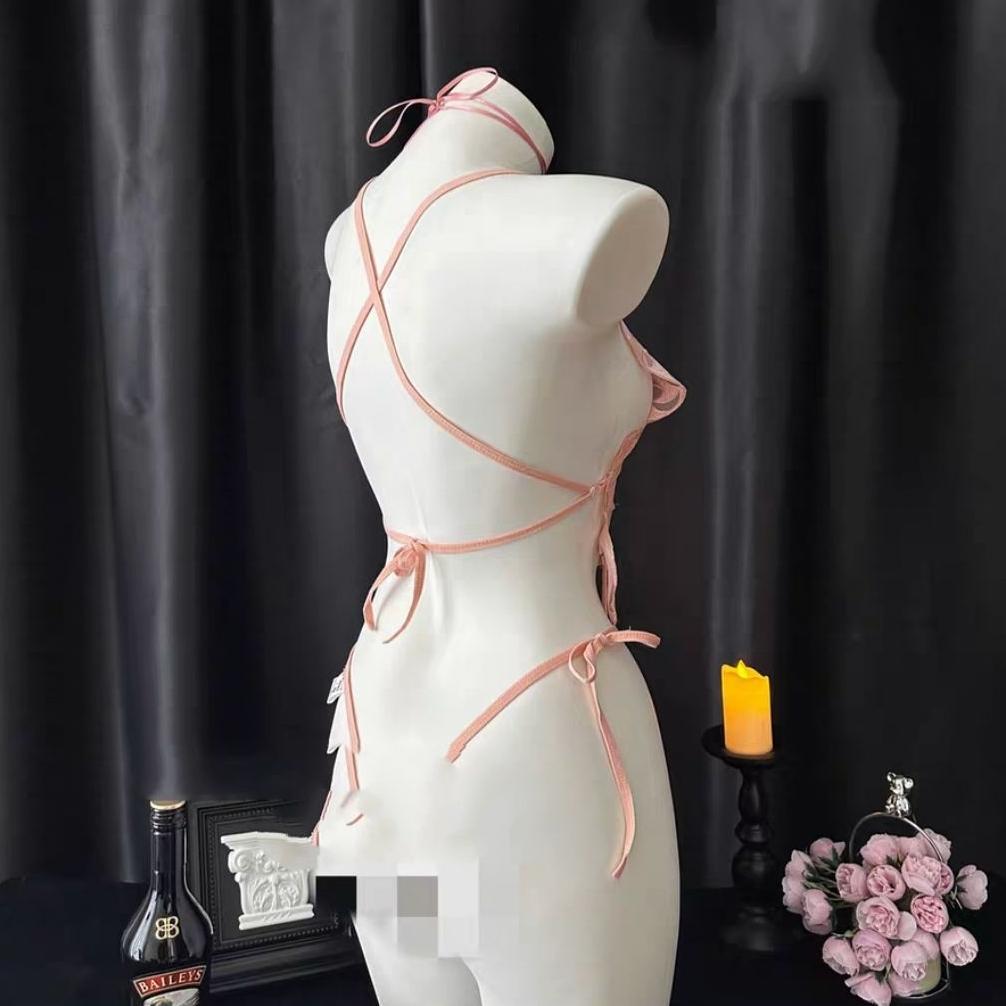 hot deals set lingerie wanita sexy model bra kupu2 open v baju dinas wanita hm470