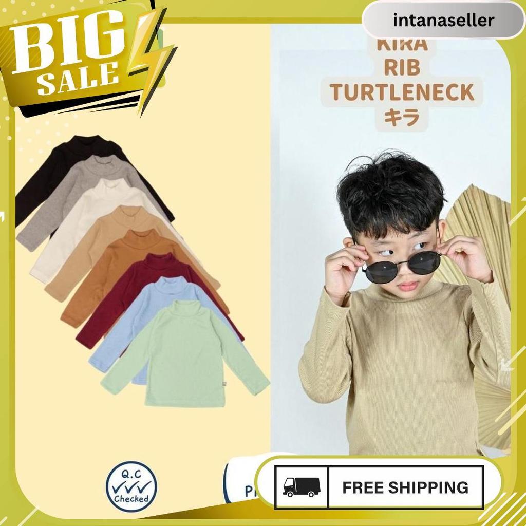 Turtle Neck Kira Rib Anak Kaos Panjang 1-9 Tahun Termurah