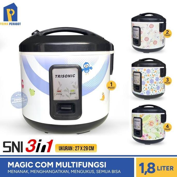 Magic Com Penanak Nasi Rice Cooker 1.8 L Trisonic Listrik