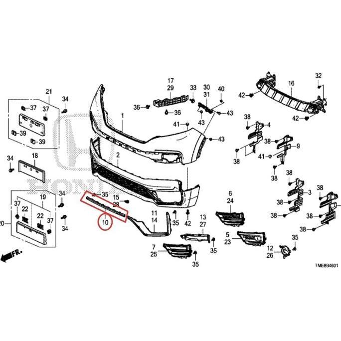 List Chrome Bemper Depan Tengah Crv Rw Turbo Facelift Tahun 2021-2022