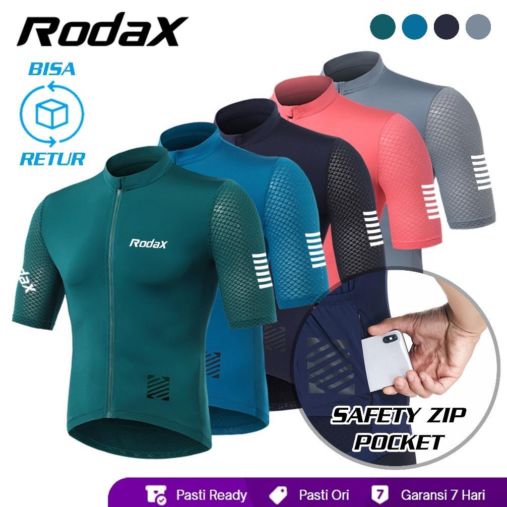 PROMO TERBARU RodaX Brevet Jersey 3+1 Safety Phone Pocket Premium Cycling Jersey Unisex Roadbike Ori