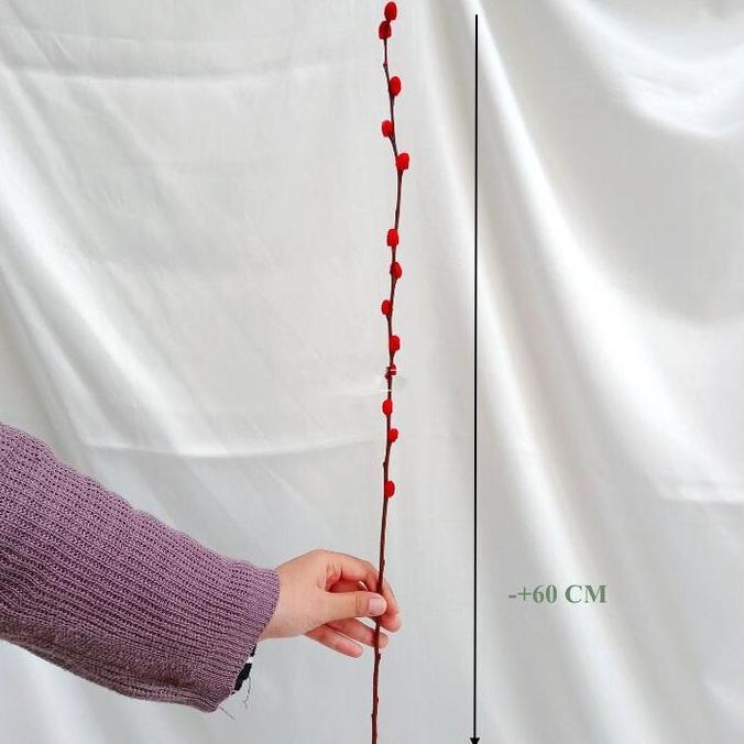 Dried Pussy Willow Artificial Imlek Dekorasi CNY Sincia Pussy Willow KH