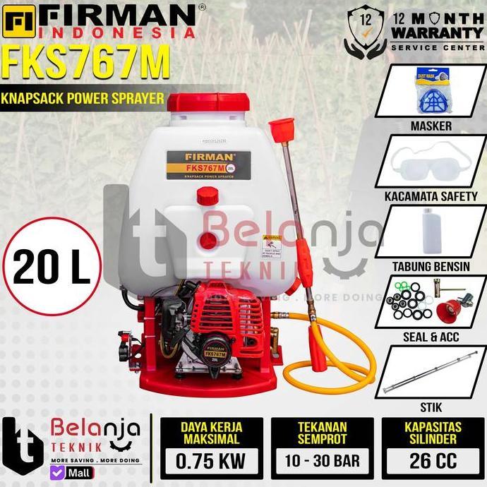 TERBARU Firman Power Sprayer FKS769M Alat Semprot Hama Tangki 15L Nozzle Semprotan Selang FKS769 FKS