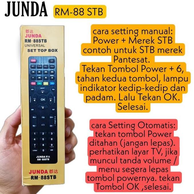 Remot Universal STB DVB T2 JUNDA RM-88 New bisa Pairing Remot TV