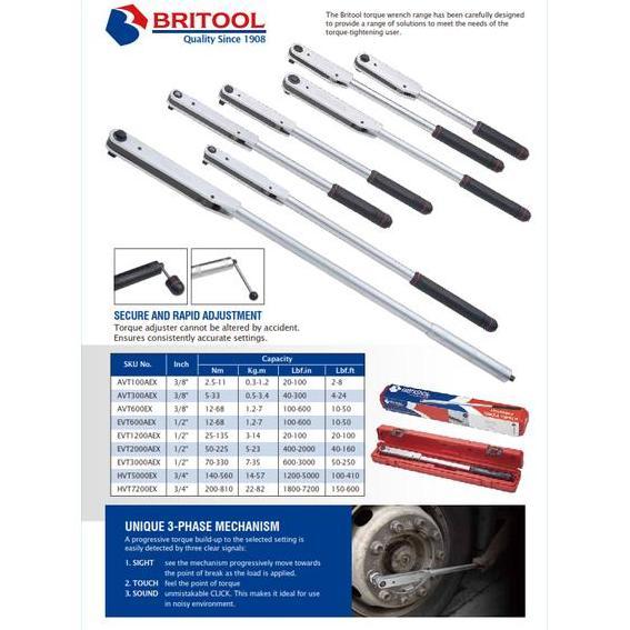 Torque Wrench / Kunci Torsi / Kunci Momen 1/2 Inch Britool Evt600 Evt600A Evt 600 Pekan Promo