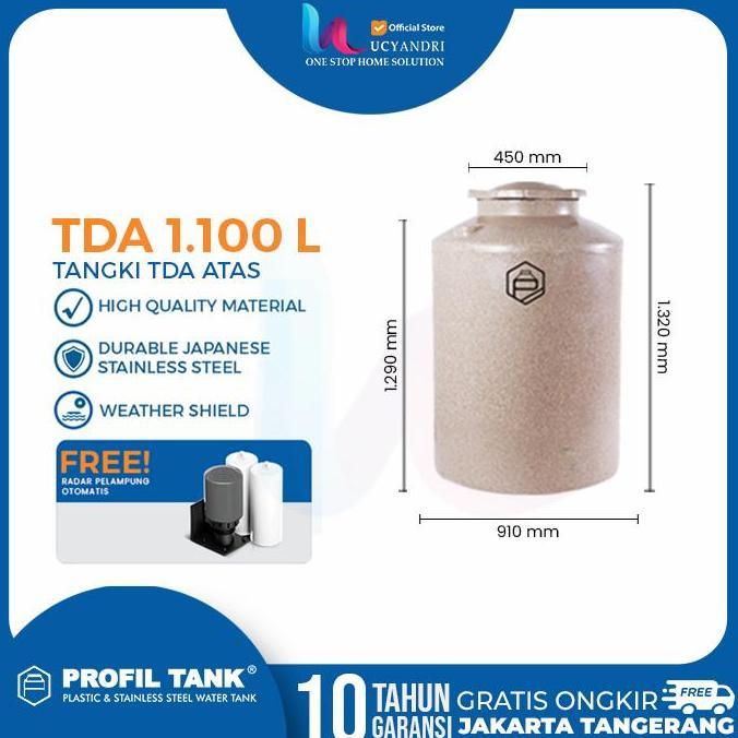 Miliki Tangki Air Plastik Profil Tank 1200 Liter Tda Toren Tandon Original