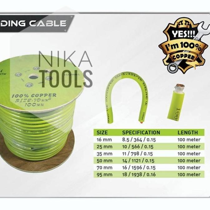 Kabel Las 16mm Welding Cable 16mm Doziro Full Tembaga Asli