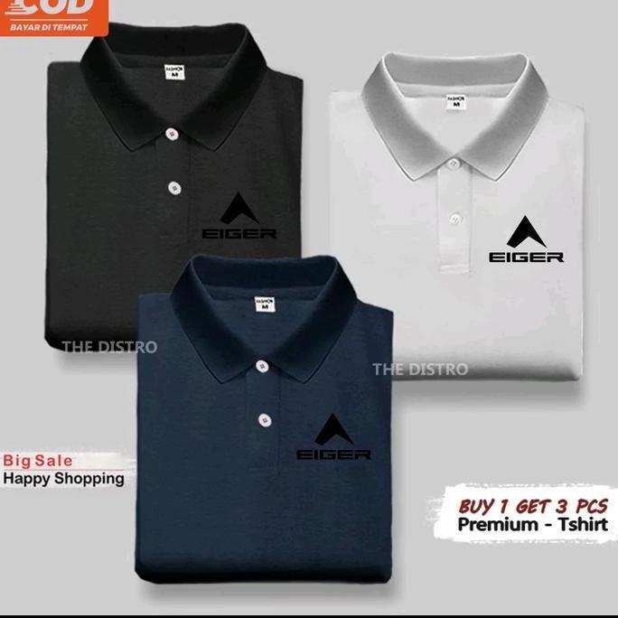 Promo Bundling 3 Pcs Polo Shirt EIGER Kaos Harian Kaos Kerja Baju Polo Kerah Premium Unisex Atasan P