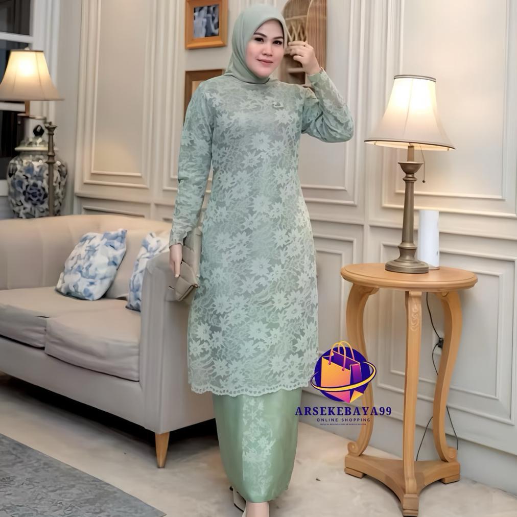 hot product setelan kebaya brokat/kebaya set rok songket/kebaya tunik brokat/kebaya kurung/baju kuru