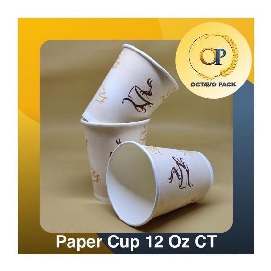 Memento- Paper Cup 12 Oz Hot Ct Printing / Gelas Kertas Minuman Panas 12 Oz Hot Ct Motif (Isi 50 Pcs