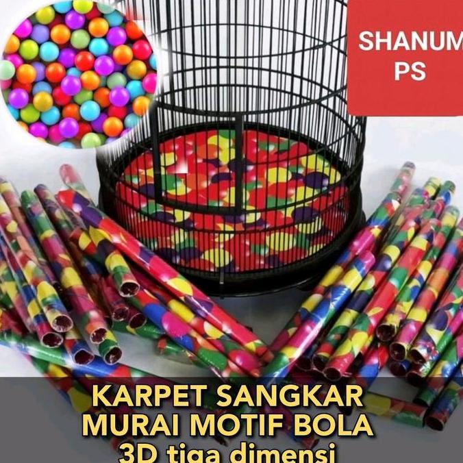 Willofbig- Karpet 3D Sangkar Murai Kacer C Ijo No 1,2 Dan 3 Motif Bola Tiga Dimensi Alas Dasar Kanda
