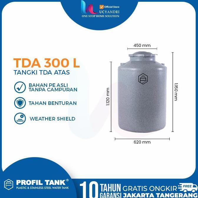 Miliki Tangki Air Plastik Profil Tank 300 Liter Tda