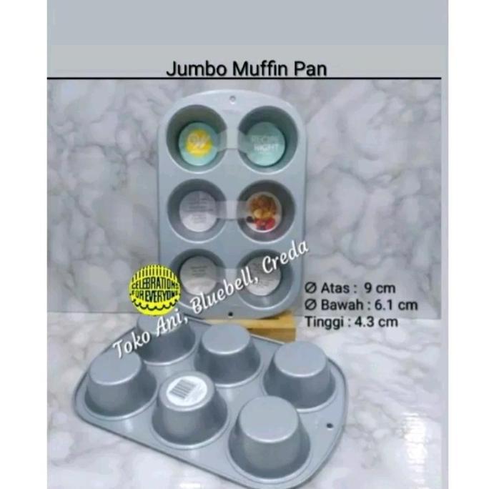 TERMURAH - Wilton Recipe Right Non Stick Jumbo Muffin Pan 6 Cav ( 2105-955 )