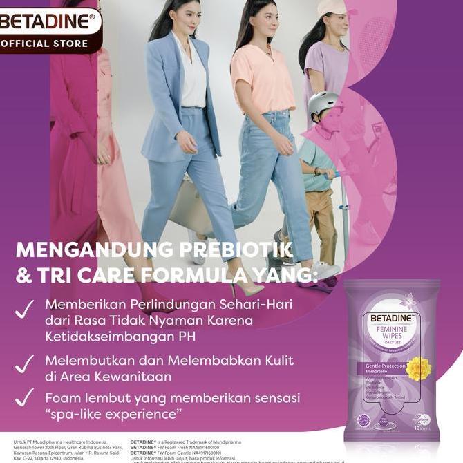 Muginomi- Betadine Feminine Wipes Tissue Basah Pembersih Kewanitaan 5 Pack