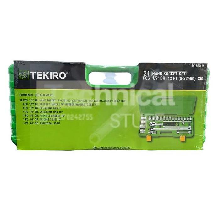 Kunci Sock set 1/2" DR 24 pcs (12 PT ) TEKIRO - Kunci Sok Set 24 ring pas kunci  sock kunci shock fu