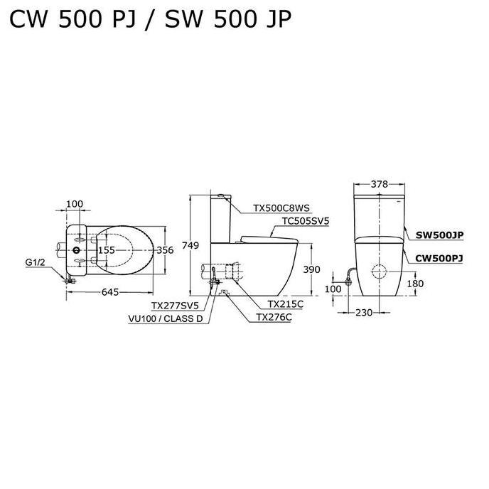 Terjangkau Toto Kloset Cw500Pj/Sw500Jp (P-Trap)