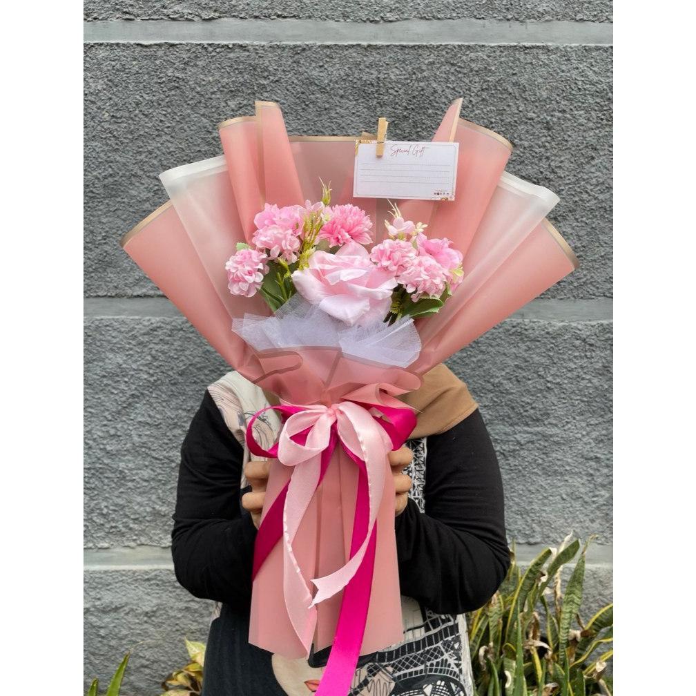 Bucket Bunga Artificial Valentine Kado Buket Ultah Wisuda Ulang Tahun Anniversary Hadiah Wisuda Acar
