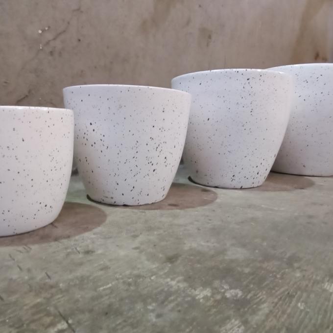 Ready pot gerabah OREO, pot tanah liat, pot bunga cantik, pot putih