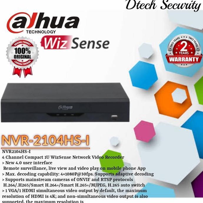 NEW NVR Dahua NVR-2104HS-I / NVR 4Ch Dahua Wizsense H.265 Best Quality