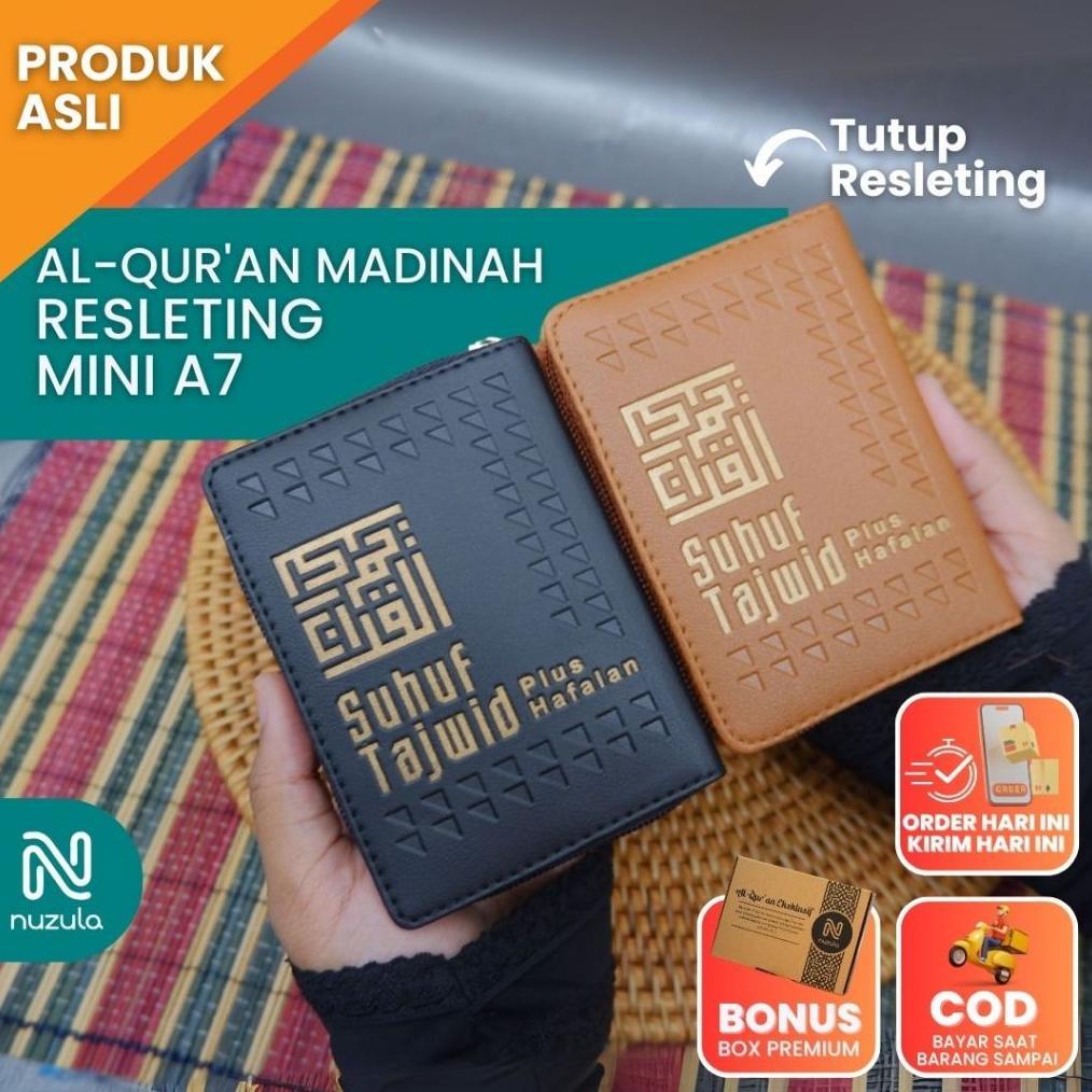 Termurah / Hot Sale Al-Qur'An Madinah A7 Mini Resleting  - Alquran Saku Travel 30 Juz Tajwid Warna M