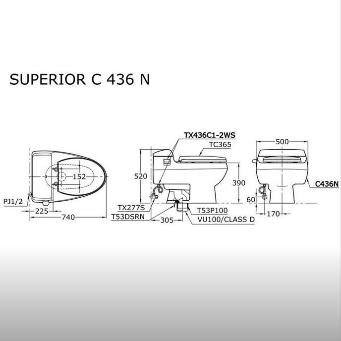 Diskon Closet Duduk Toto C436N/Kloset Duduk Toto Superior C 436 N Original