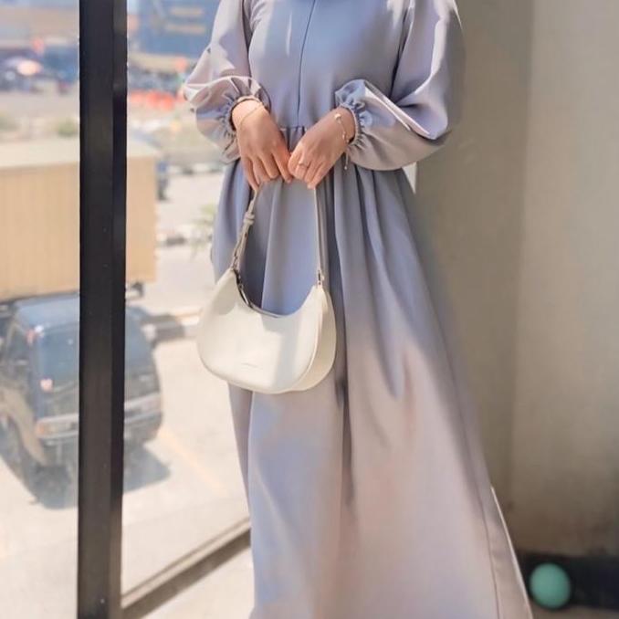 GAMIS HITAM/ GAMIS POLOS / SIMPLE/ TANGAN BALLON