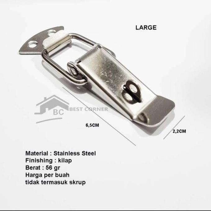 KUNCI KOPER/KAITAN KUNCI KOPER/OVERVAL LARGE STAINLESS STEEL