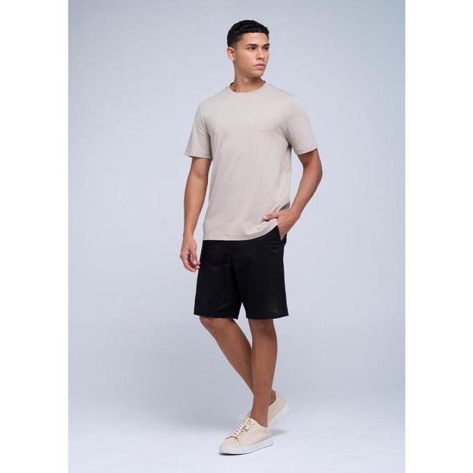 MANZONE - Kaos Lengan Pendek Pria Roudy 01 Slim Fit - Light Beige Original