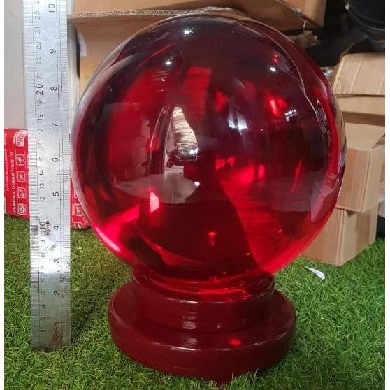 Bola Red Kristal Feng Shui Jumbo ukuran 20cm + Tatakan sesuai foto (cl