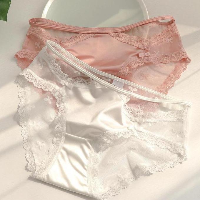 DS238 >> JD126 CD Wanita Celana Dalam Satin Sexy Soft Motif Pita Ribbon Kualitas Bagus Pendek Dewasa