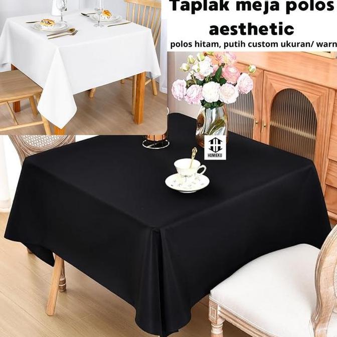 Taplak Meja Putih Kain Polos Hotel Dan Restoran