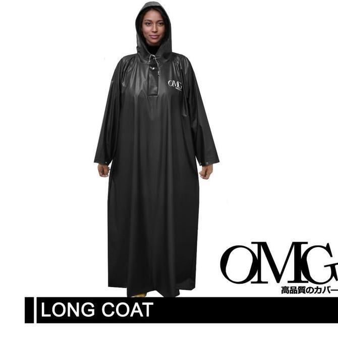 Jas Hujan Muslimah Rok Gamis Jubah Long Coat Wanita PVC OMG Raincoat